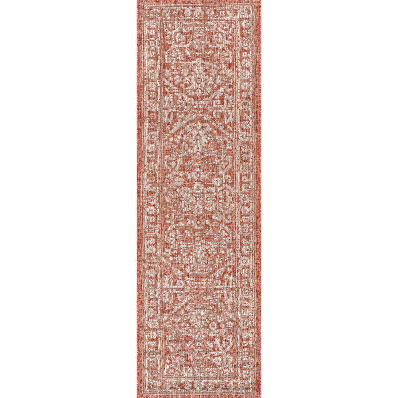 Malta Bohemian Inspired Medallion Textured Weave Indoor/Outdoor Area Rug - JONATHAN Y