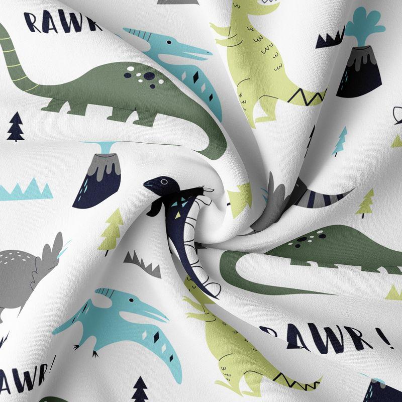 Mod Dinosaur Blue and Green Queen Duvet Cover Bedding Set by Sweet Jojo Designs