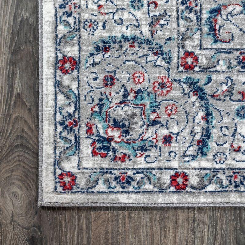 Elegant Persian-Inspired 3' x 5' Gray Synthetic Area Rug
