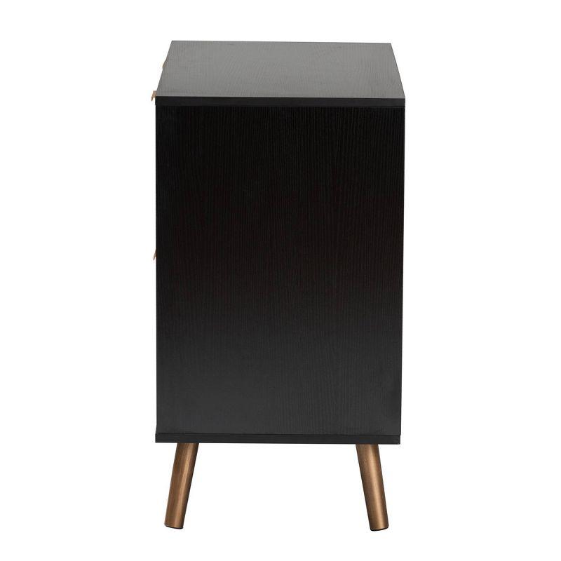 Richardson Two-Tone Wood 2 Drawer Storage Cabinet Natural Brown/Black - Baxton Studio