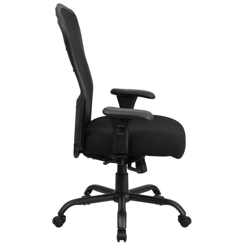 Flash Furniture HERCULES Series 24/7 Intensive Use Big & Tall 400 lb. Rated Black Mesh Multifunction Synchro-Tilt Ergonomic Office Chair