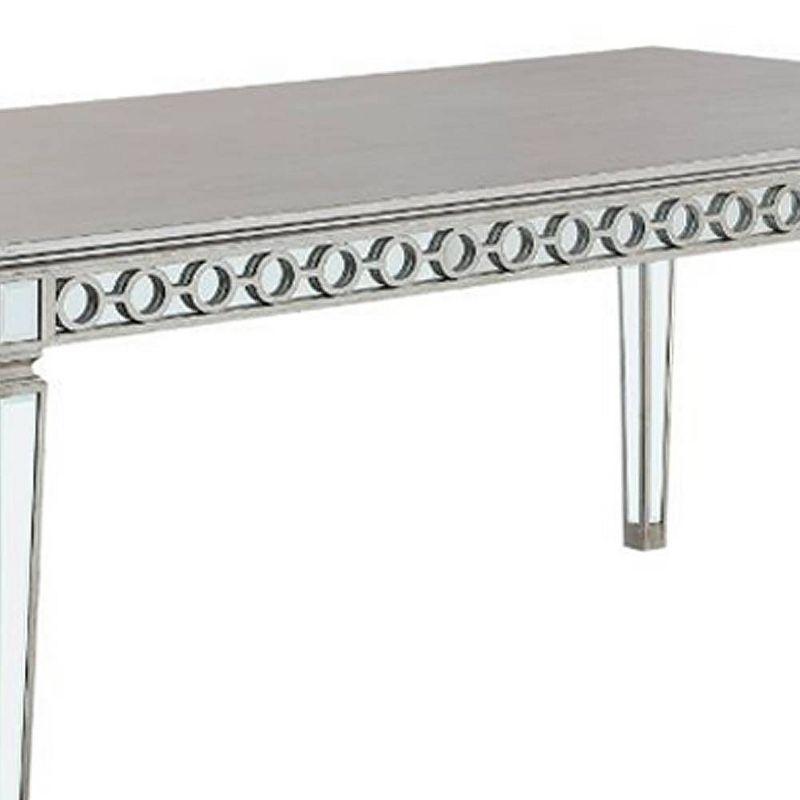 Varian Mirrored & Antique Platinum Extendable Dining Table