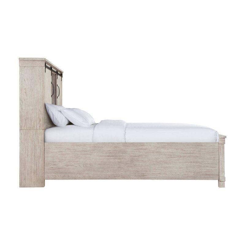 Queen Jack Platform Storage Bed White - Picket House Furnishings: Farmhouse Style with Headboard & Footboard Cabinets