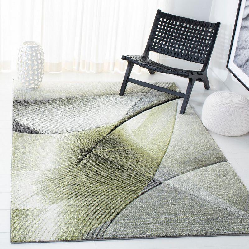 Hollywood HLW715 Machine Made Area Rug - 9'x12' - Grey/Green - Safavieh