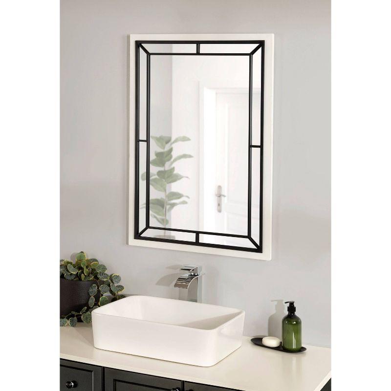 24" x 36" Audubon Rectangle Wall Mirror White - Kate & Laurel All Things Decor: Modern Style, No Assembly, MDF Frame