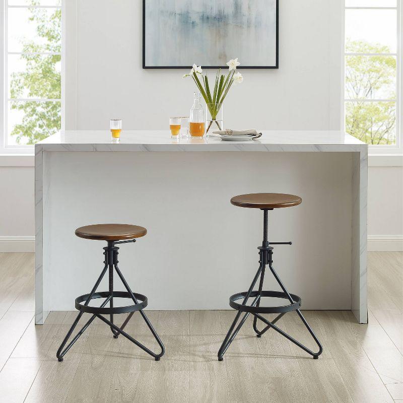 Swivel Adjustable Height Counter Stool with Metal Frame