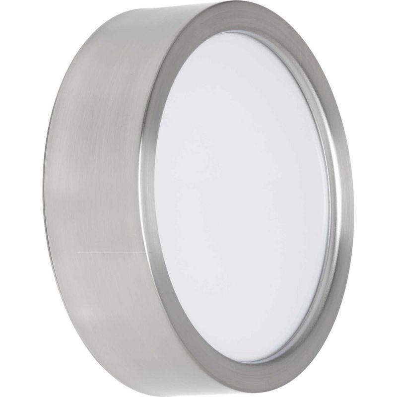 Progress Lighting Portal 1-Light LED Flush Mount, Brushed Nickel, White Acrylic Shade