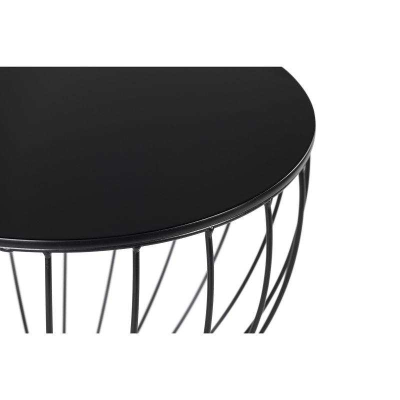 Elle Decor Elle Decor Cami Modern Hourglass Metal End Table, Decorative Round Accent Coffee Table or Nightstand