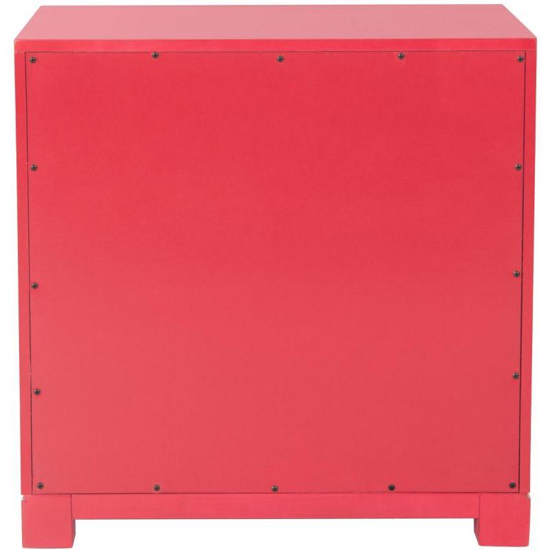 Raina 3 Drawer Greek Key Nightstand - FOX6278 - Red - Safavieh Couture