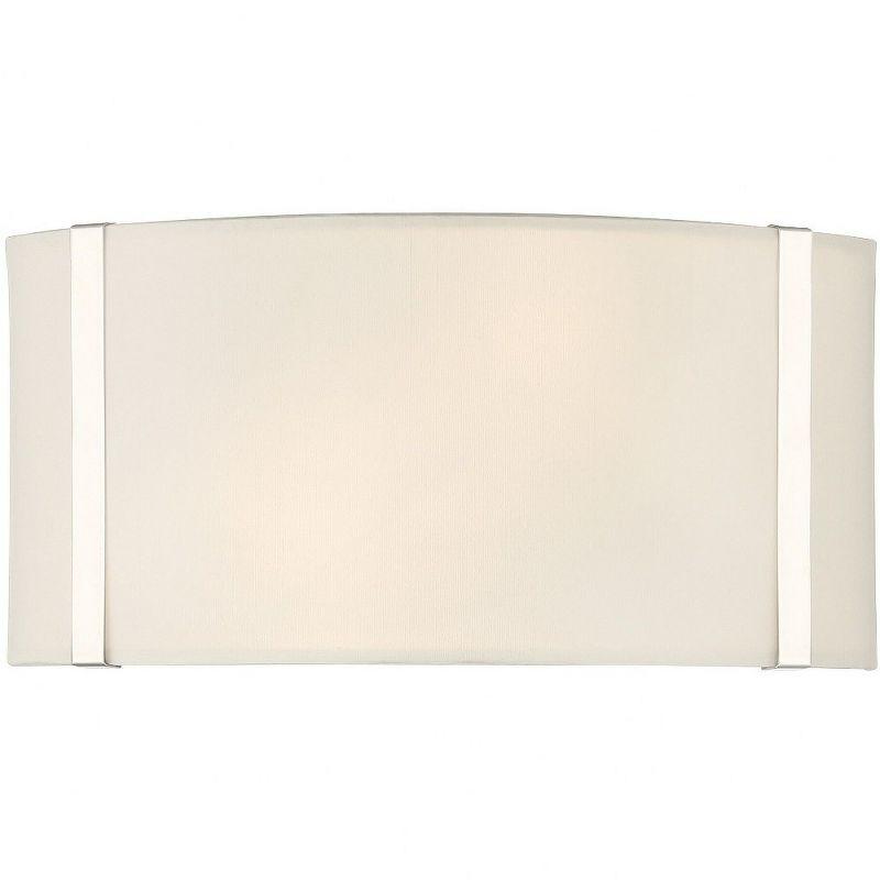 Fulton Polished Nickel Dual Silk Shade Dimmable Wall Sconce