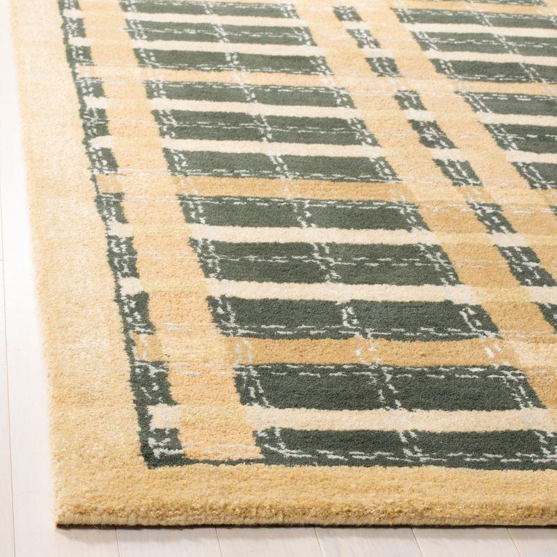 Martha Stewart Hand Tufted Wool/Viscose Plaid Rug in Cornucopia Gold