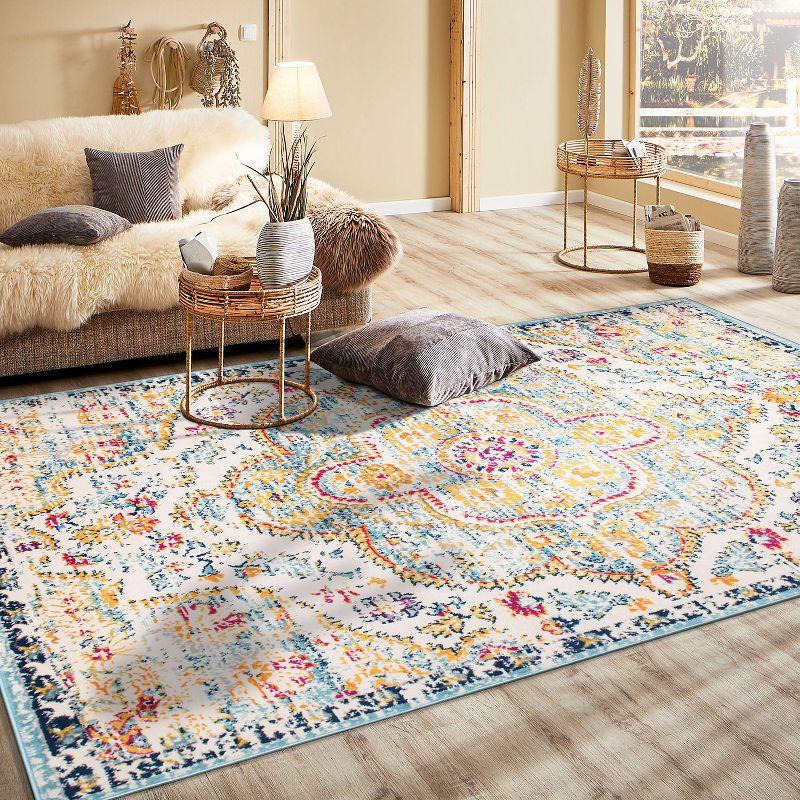 World Rug Gallery Distressed Vintage Bohemian Area Rug