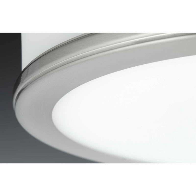 Brushed Nickel 13" LED Flush Mount with Etched White Glass