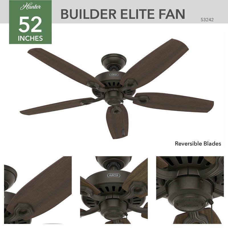 52" Builder Elite 5 - Blade Standard Ceiling Fan with Pull Chain