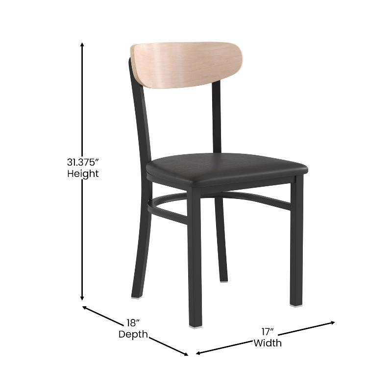 Wright Boomerang Back Commercial Dining Chair with Black Steel Frame