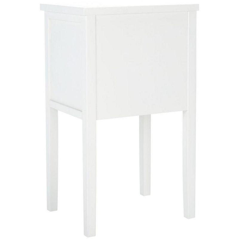 Toby Accent Table with Storage Drawers - White - Safavieh.
