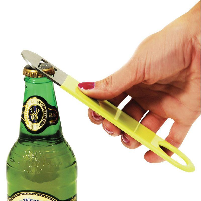 TrueBlade Bottle Opener - Easy Grip Heavy Duty Stainless Steel Flat Beer Bottle Opener, Bar Key for Bartender, Barware Tools - 9.75 inch, Green