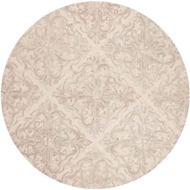 Blossom BLM103 Hand Tufted Area Rug - Ivory/Grey - 6' Round - Safavieh.