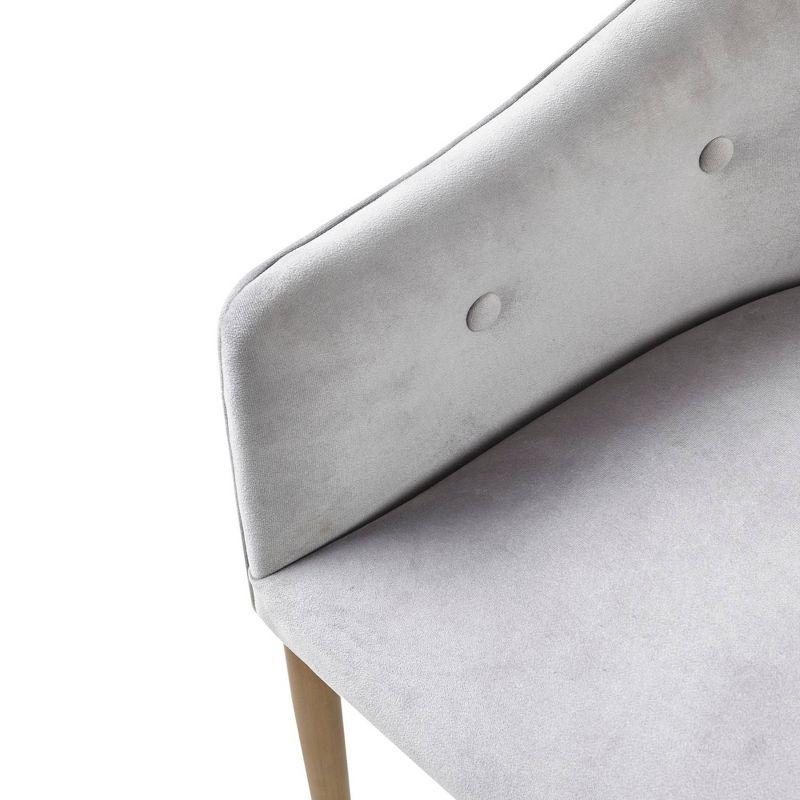Tufted Velvet Arm Chair in Gray (Set of 2)