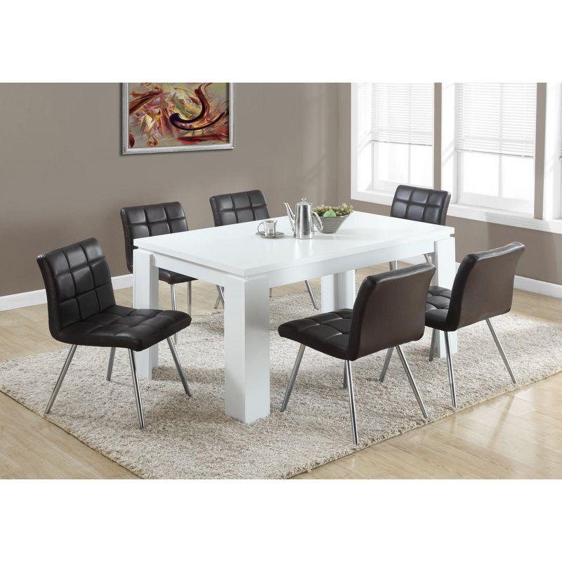 Monarch Specialties Dining Table 60" Rectangular Kitchen Dining Room White Laminate Contemporary Modern