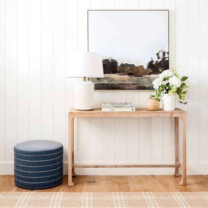 5'x7' Cottonwood Handwoven Plaid Wool/Cotton Area Rug Neutral - Threshold™ designed with Studio McGee: 5x7 Cream Flat Pile Rug