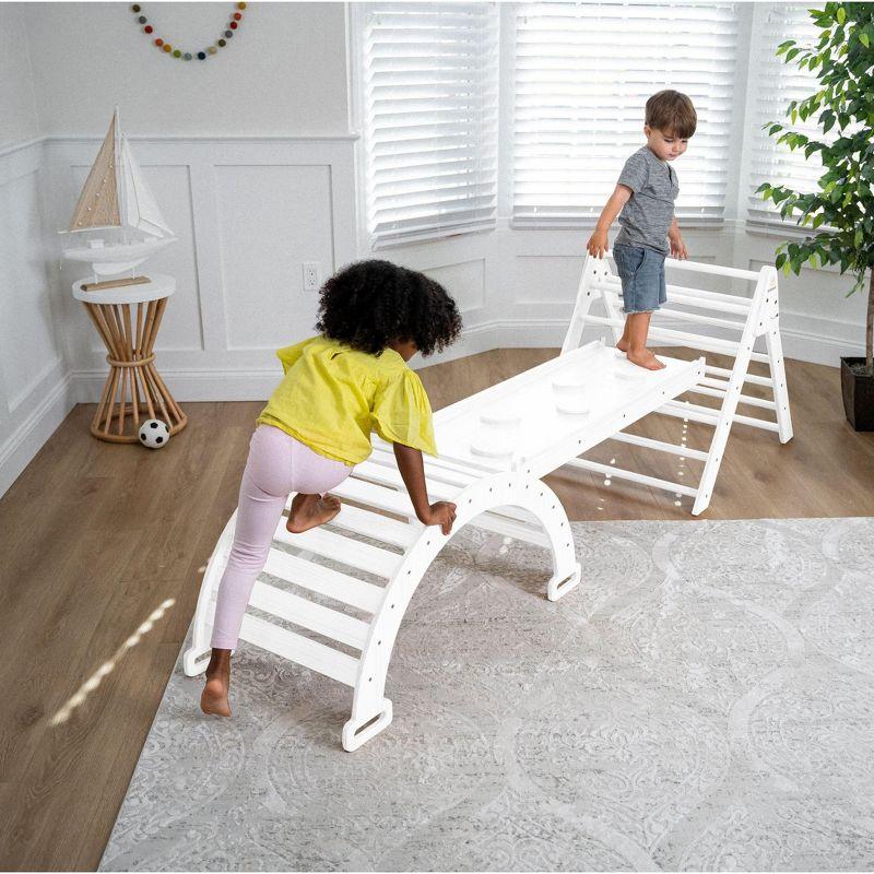 Avenlur Hazel - Pikler Triangle Set with Ladder Slide and Rocker - White