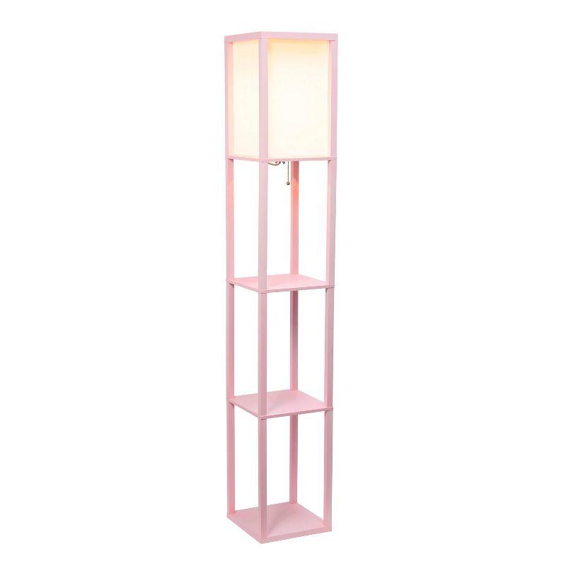 Column Shelf Floor Lamp with Linen Shade - Lalia Home