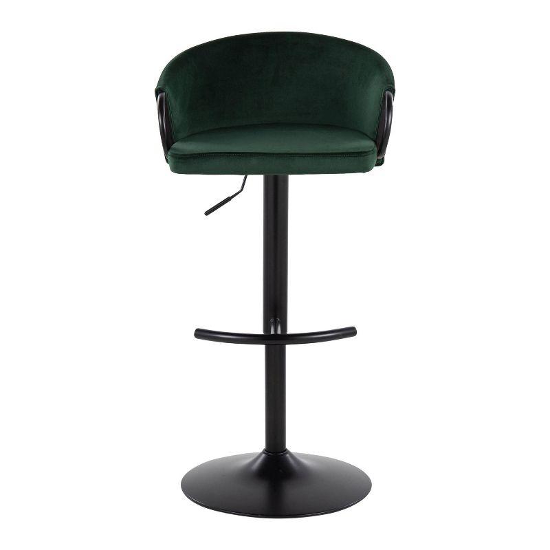 LumiSource Swivel Upholstered Adjustable Height Counter Stool with Metal Frame