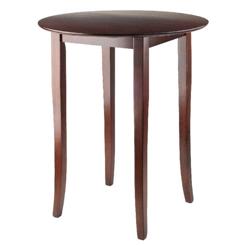 Fiona Round Walnut Wood Counter Height Pub Table