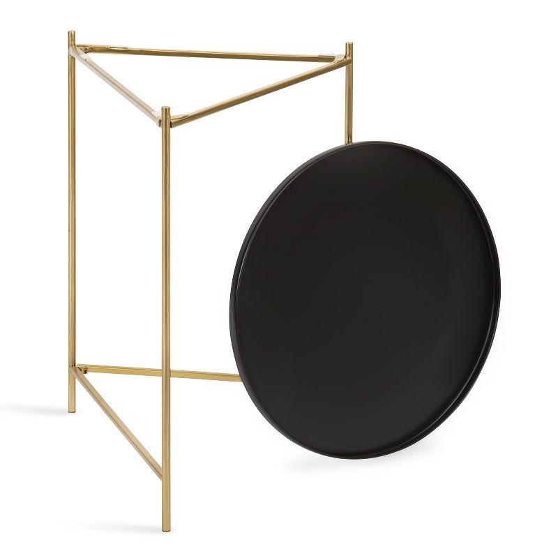 Kate and Laurel Ulani Round Metal Nesting Table, 2 Piece, Black and Gold