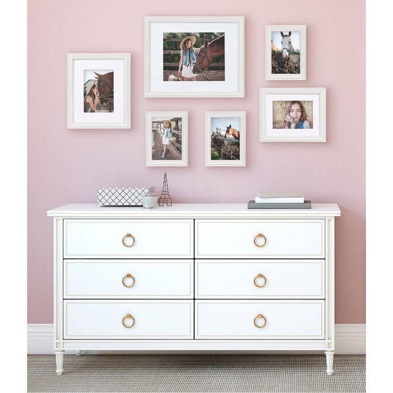 6pc Bordeaux Frame Box Set White - Kate & Laurel All Things Decor: Modern Wall Gallery Kit, Wood Frames with Glass