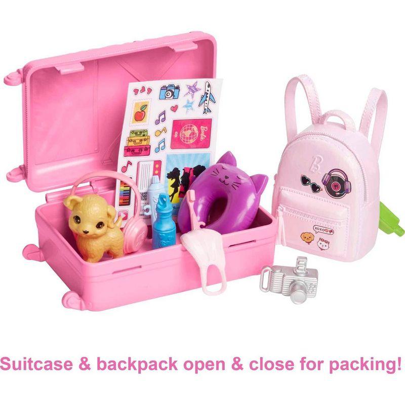 Barbie Doll and Accessories Travel Set with Puppy