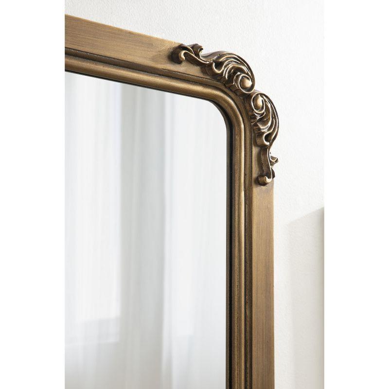 Elegant Ivette Gold Rectangular Mirror with Baroque Garland Detail, 25x35