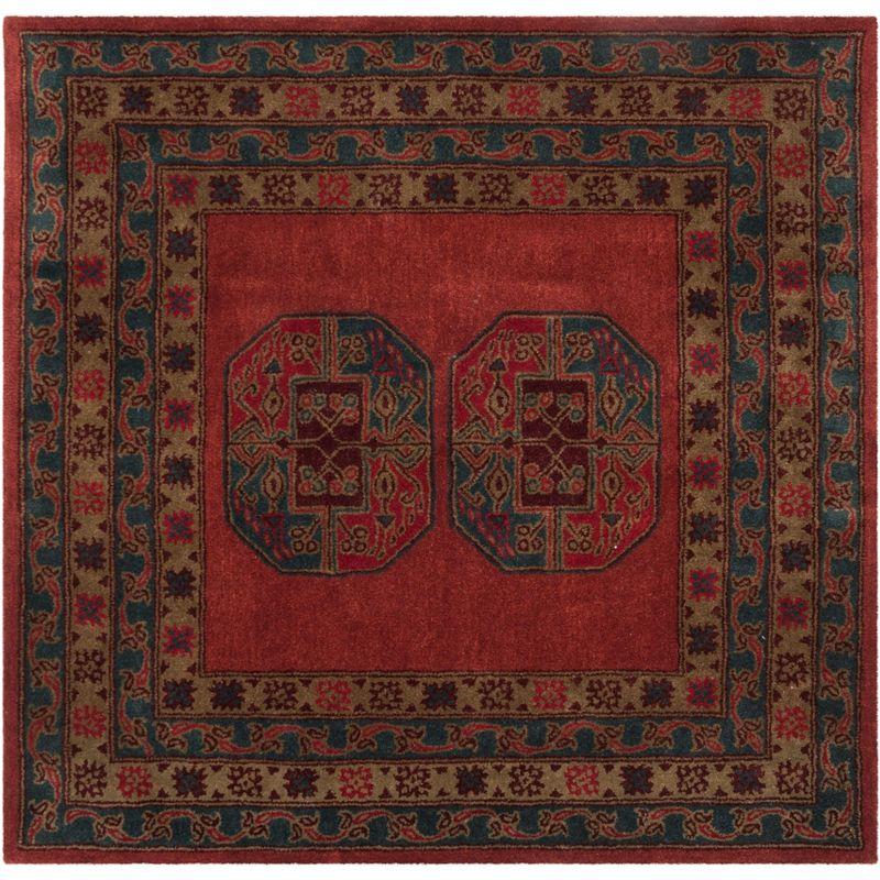 Heritage HG919 Hand Tufted Area Rug - Red - 6'x6' - Safavieh.