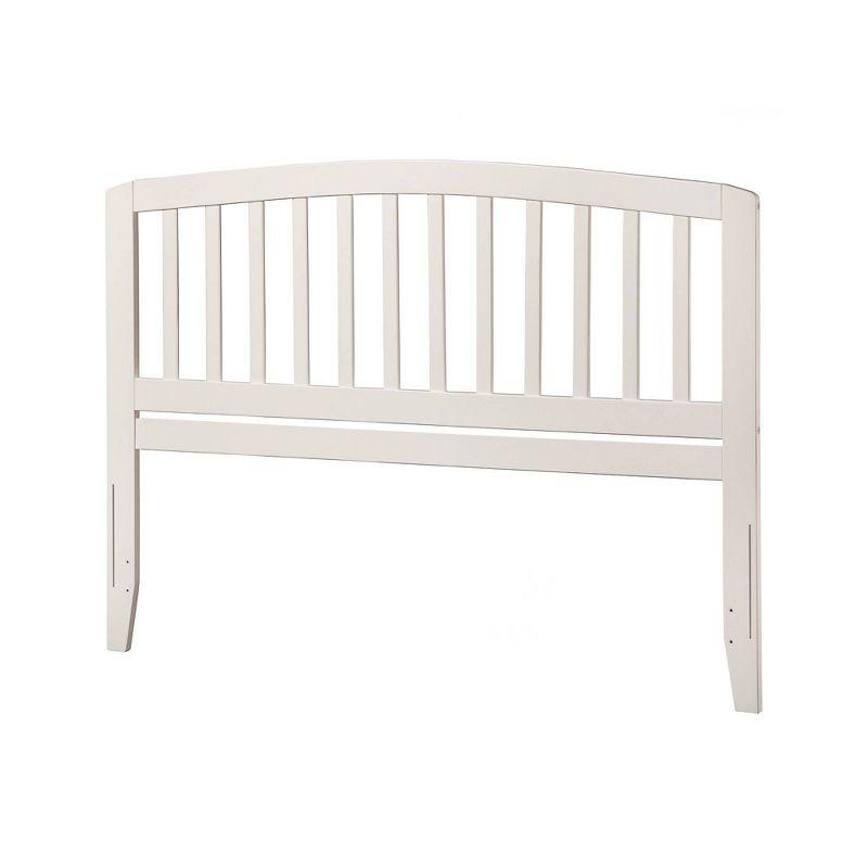 Queen White Wood Slatted Headboard with USB Charging Station