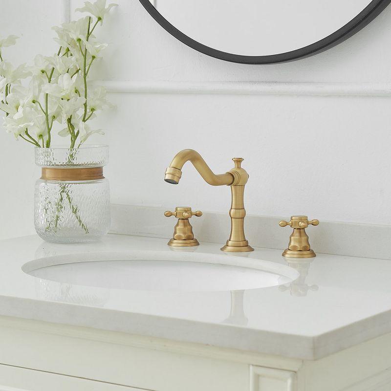 Antique Brass Double-Handle Widespread Bathroom Faucet