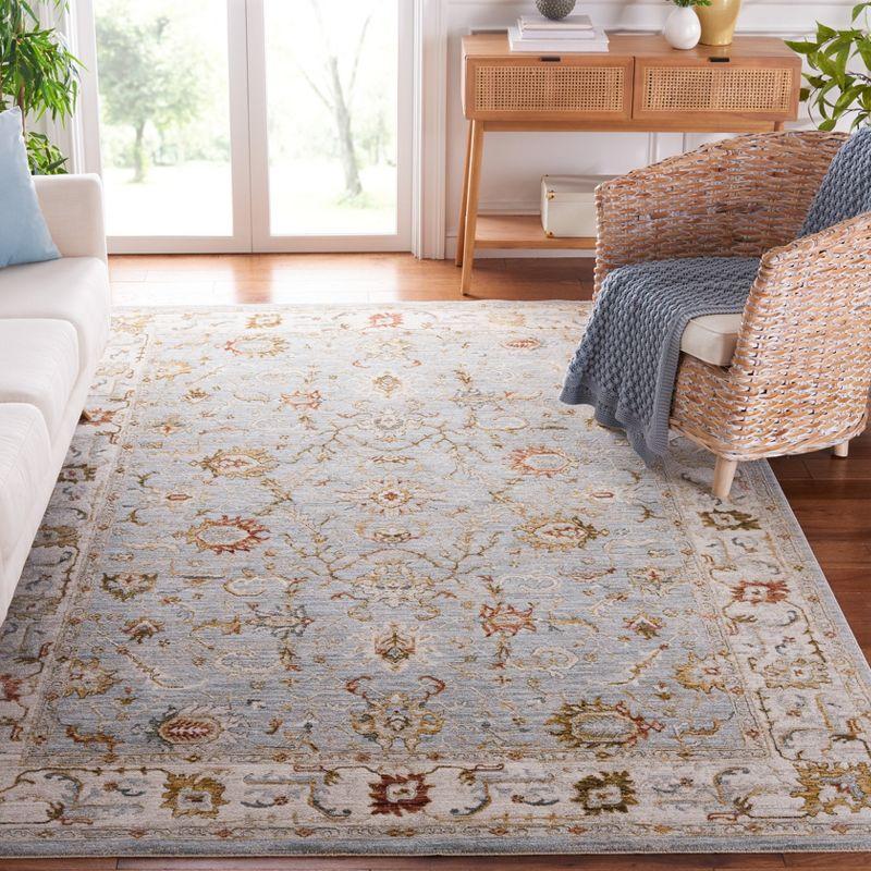 Elegance Blue Wool-Synthetic Blend 8' x 10' Hand-Knotted Area Rug