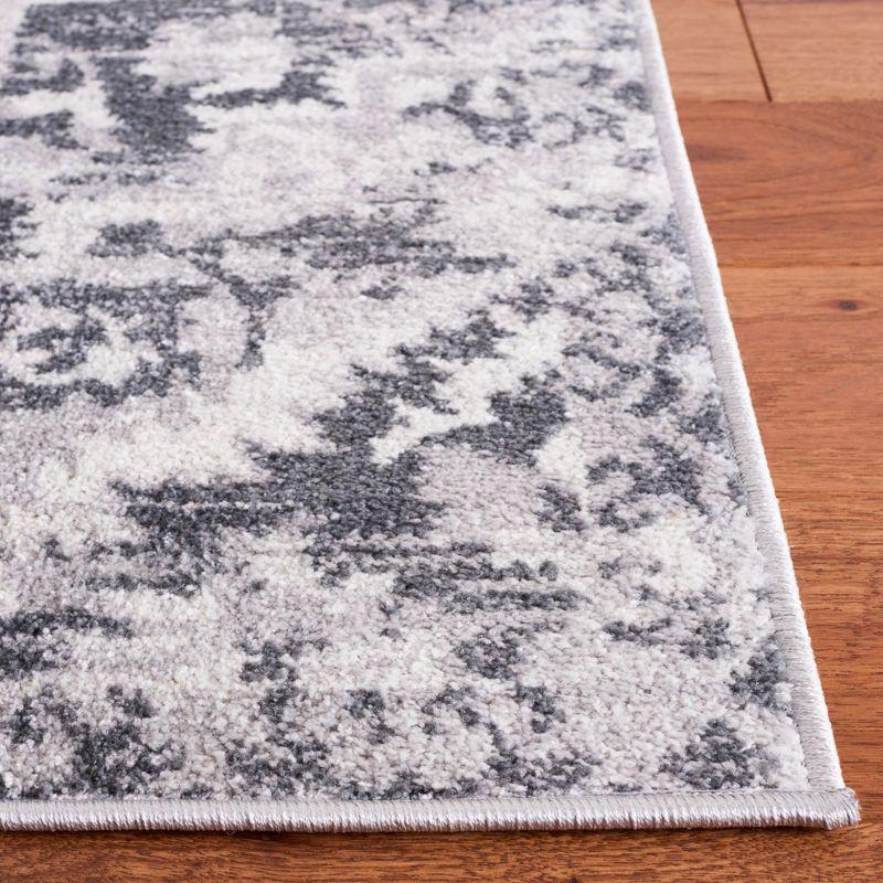 Gray Abstract 8' x 10' Synthetic Easy Care Rug