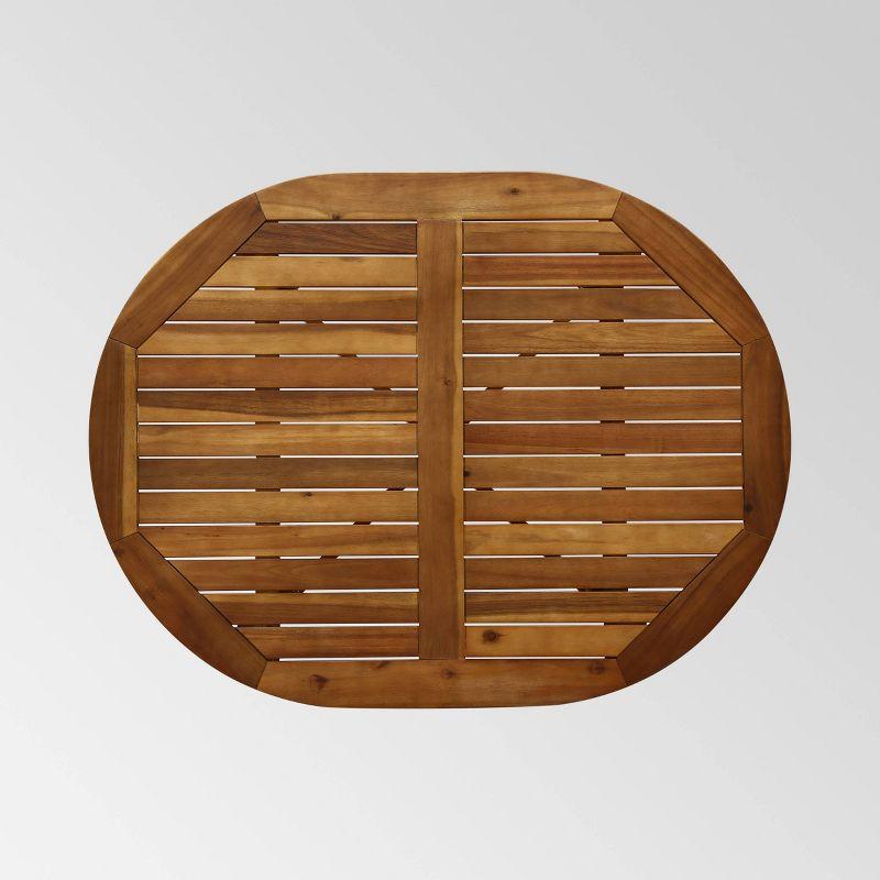 Stamford Acacia Wood Oval Rustic Bar Table Teak - Christopher Knight Home: Weather-Resistant, Patio Dining