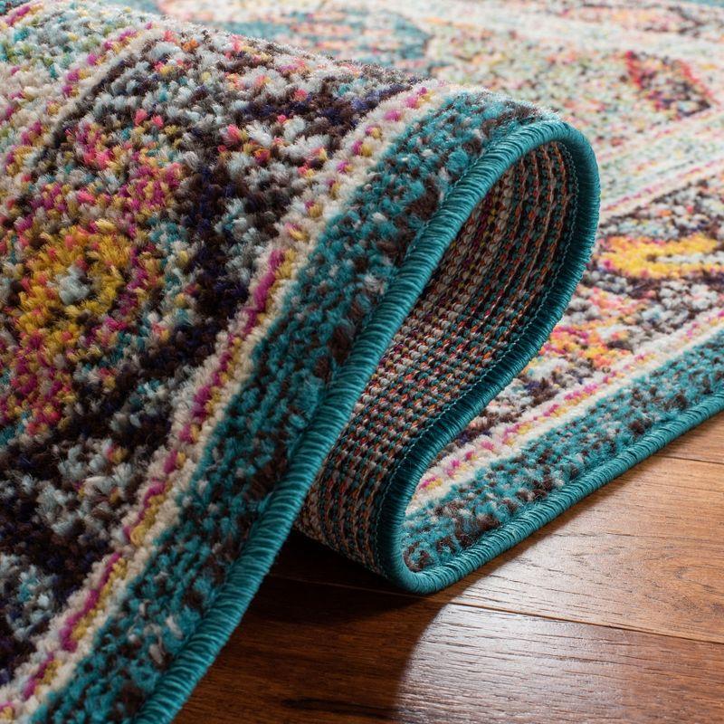 Madison 200 MAD252 Power Loomed Indoor Area Rug - Navy/Turquoise - 6'7"x6'7" - Safavieh