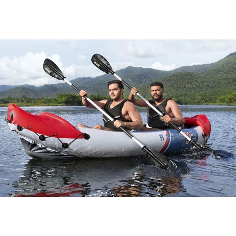 Bestway Hydro-Force Rapid X2 Inflatable 2 Person Kayak Outdoor Lake and River Water Sport Set with 2 Paddles, Hand Pump, and 2 Removable Fins
