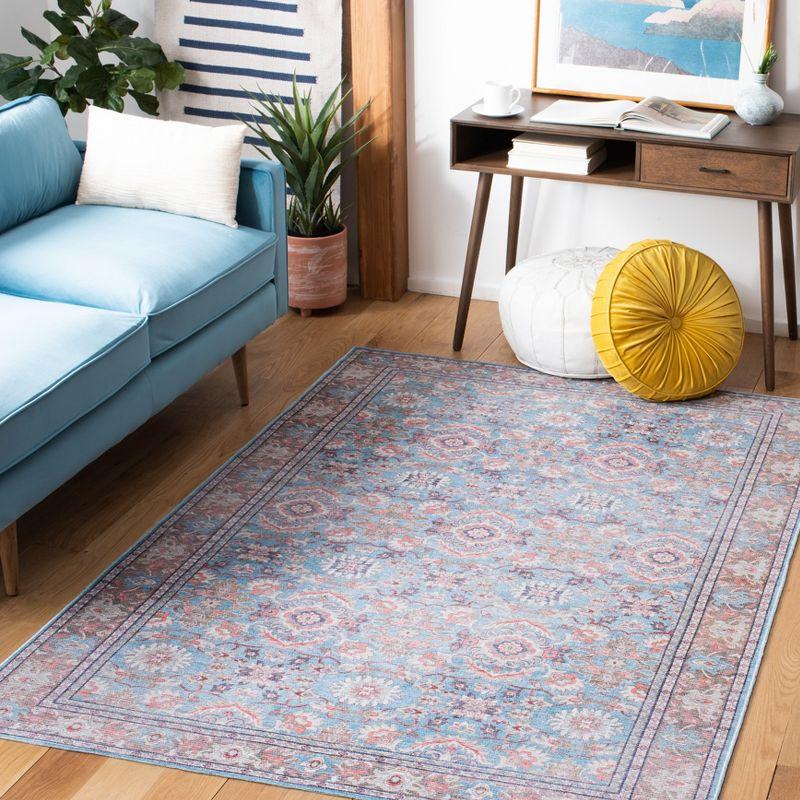 Serapi SEP584 Power Loomed Machine Washable Area Rug - Rust/Blue - 4'x6' - Safavieh.
