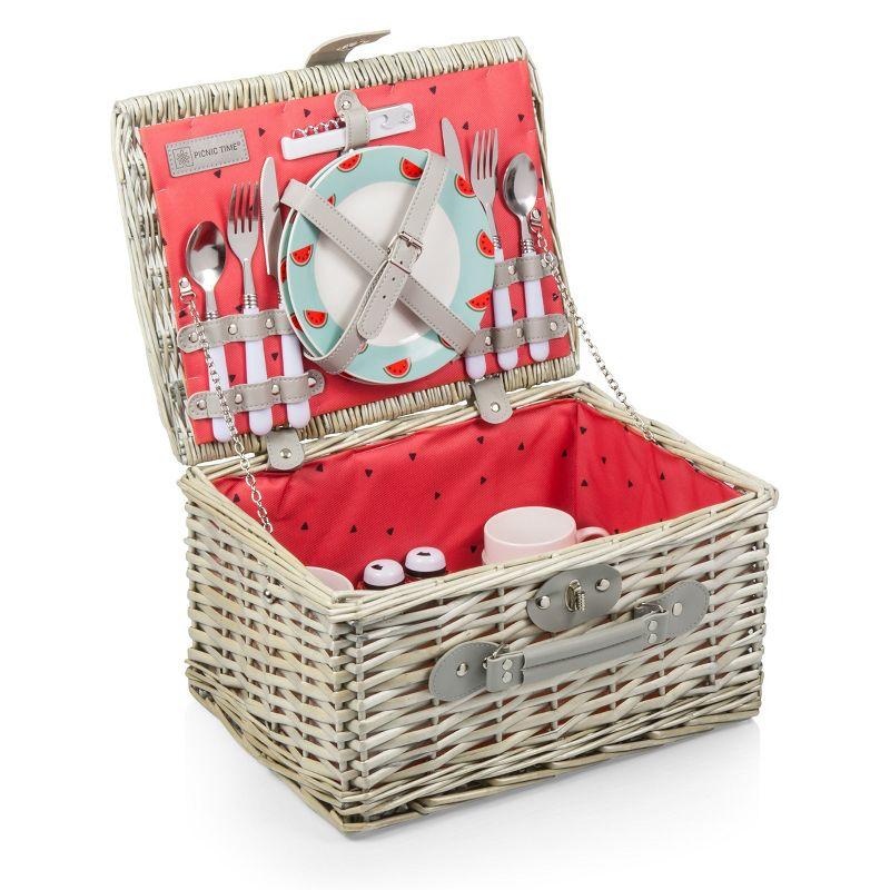 Picnic Time Catalina Wicker Picnic Basket with Picnic