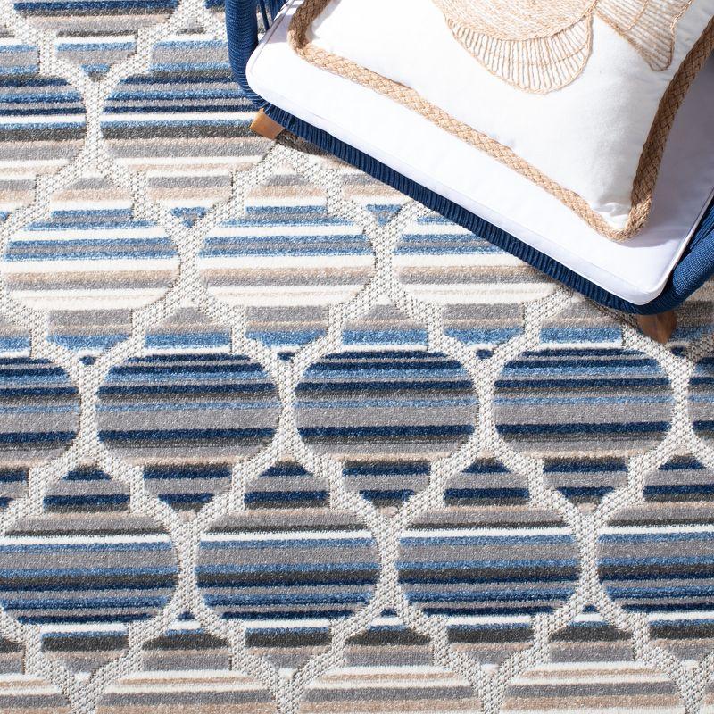Cabana CBN333 Power Loomed UV Resistant Indoor/Outdoor Accent Rug - Blue/Grey - 3'x3' - Safavieh