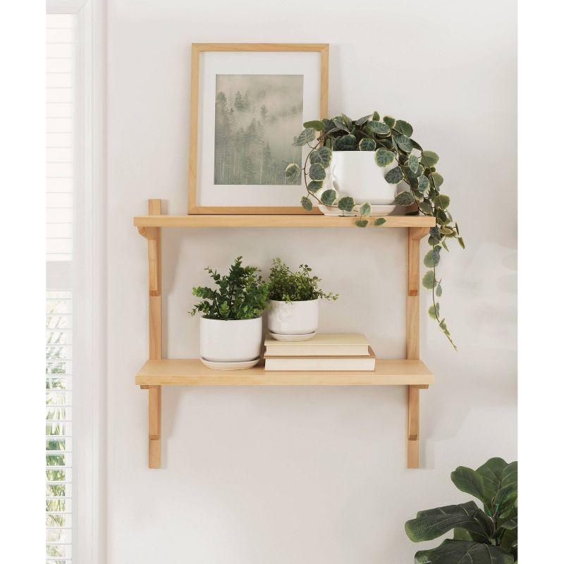 24" x 24" Meridien Wood Wall Shelf Natural - Kate & Laurel All Things Decor