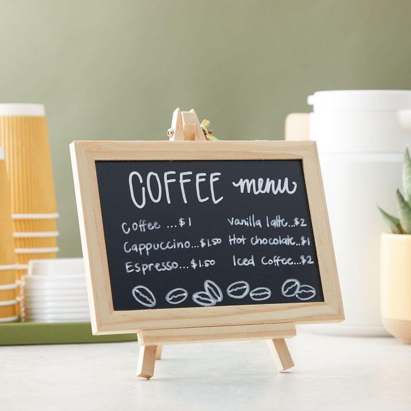 Juvale 6-Pack Mini Chalkboard Signs with Easel Stand for Table Decorations, Restaurant Food Display, Message Boards, Small Business, 7x7x4 in