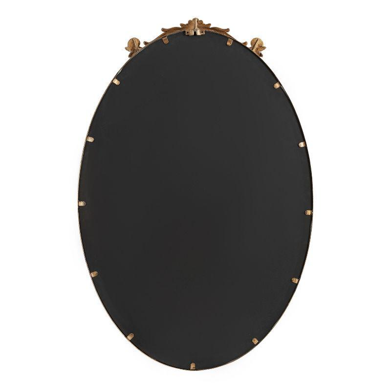 Kate & Laurel All Things Decor 24"x36" Arendahl Traditional Vertical Oval Wall Mirror Antique Gold: Ornate, No Assembly Required