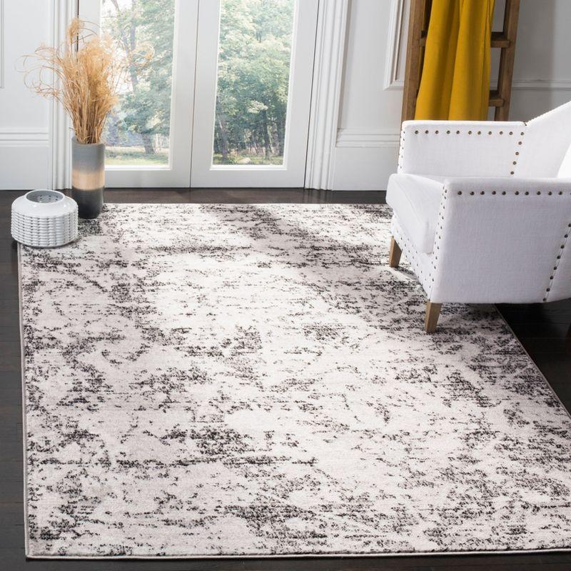 Charcoal and Ivory Medallion Synthetic 4' x 6' Area Rug