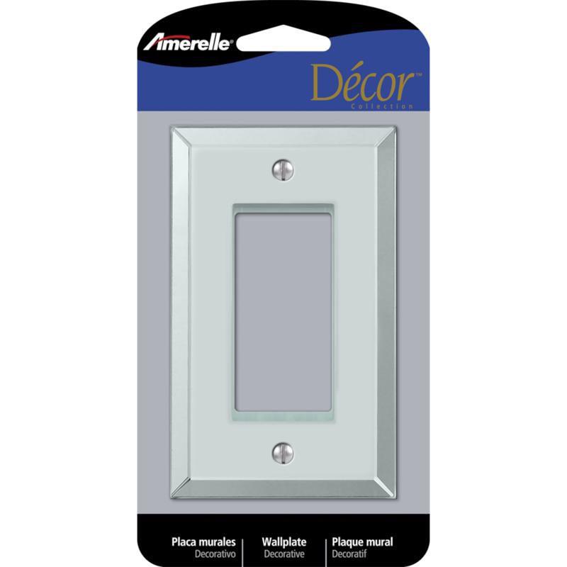 Clear Acrylic Beveled Mirror 1-Gang Decorator Wall Plate