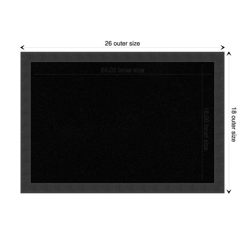 Amanti Art Black Cork Board Wood Framed Mezzanotte Black Bulletin Board 26 in. x 18 in.